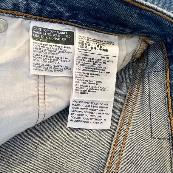 Levi's 501 Skinny Non Stretch Classic Blue Distressed Women's Jeans 31 X 30 NWT - Picture 8 of 14